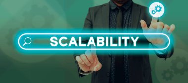 Ölçeklenebilirliği, internet kavramını gösteren metin işareti talep edildiğinde kolayca genişletilebilir veya yükseltilebilir