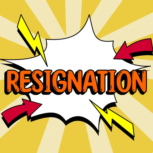 Inspiration Showing Sign Resignation Business Idea Act Giving Working Ceasing — 스톡 사진