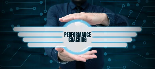 Inspiration Showing Sign Performance Coaching Concept Meaning Facilitate Development Point — Stockfoto