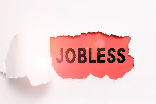 Text Caption Presenting Jobless Business Idea Unemployed Person Looking Work — Stock Photo, Image