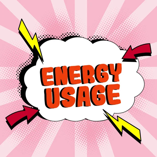Handschriftteken Energiegebruik Internetconcept Hoeveelheid Energie Verbruikt Gebruikt Een Proces Systeem — Stockfoto