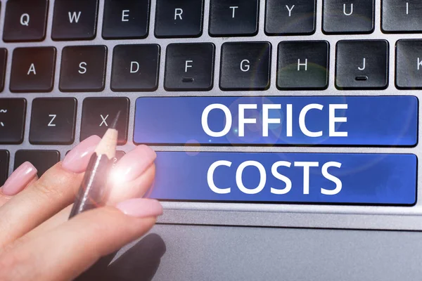 Sign Displaying Office Costs Internet Concept Amount Money Paid Landlord — 스톡 사진