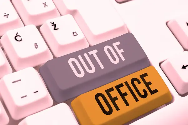 Handschriftlicher Text Out Office Business Schaufenster Außerhalb Des Jobs Niemand — Stockfoto