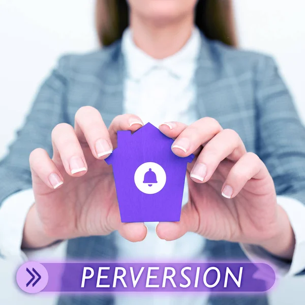 Inspiration Showing Sign Perversion Word Written Describes One Whose Actions — Stock Photo, Image