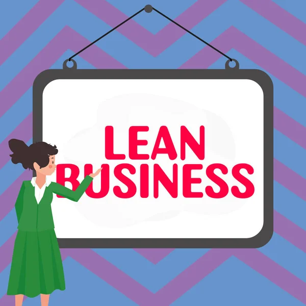 Handschrift Teken Lean Business Business Idee Verbetering Van Afval Minimalisering — Stockfoto