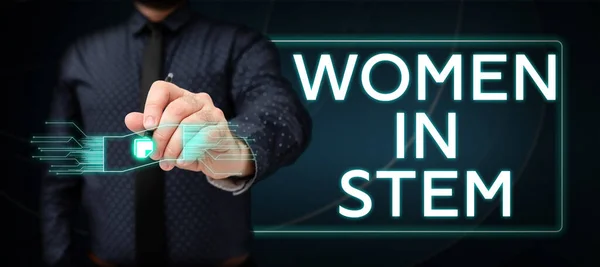 Text Caption Presenting Women Stem Concept Meaning Science Technology Engineering — Foto Stock