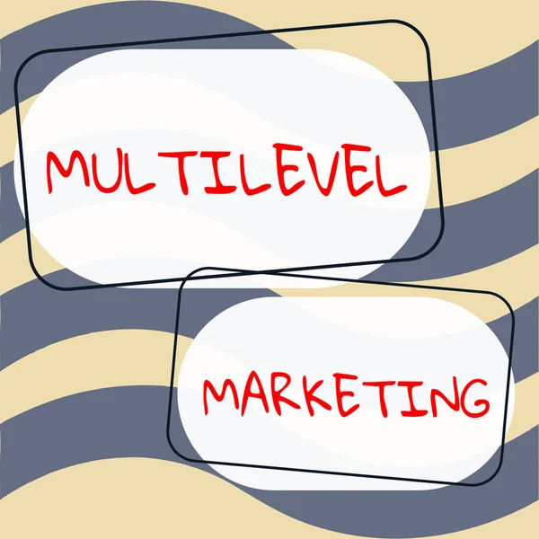 Sign Displaying Multilevel Marketing Στρατηγική Μάρκετινγκ Επιχειρηματικής Ιδέας Για Την — Φωτογραφία Αρχείου