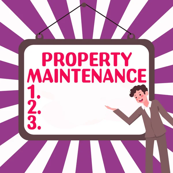 Conceptual caption Property Maintenance, Business idea refers to overall upkeep of real property or land