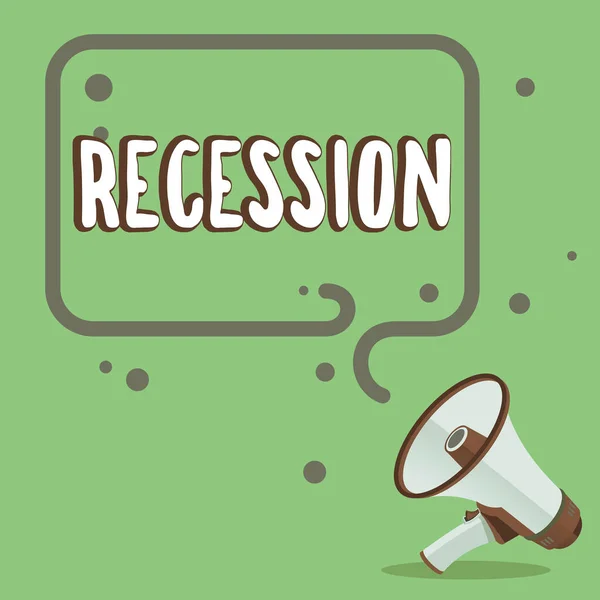 Conceptuele Bijschrift Recessie Woord Voor Het Proces Van Geleidelijke Afname — Stockfoto