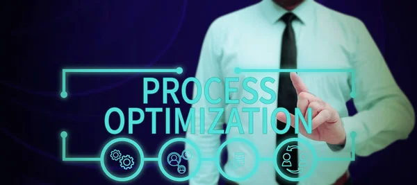 Text caption presenting Process Optimization, Word for Improve Organizations Efficiency Maximize Throughput