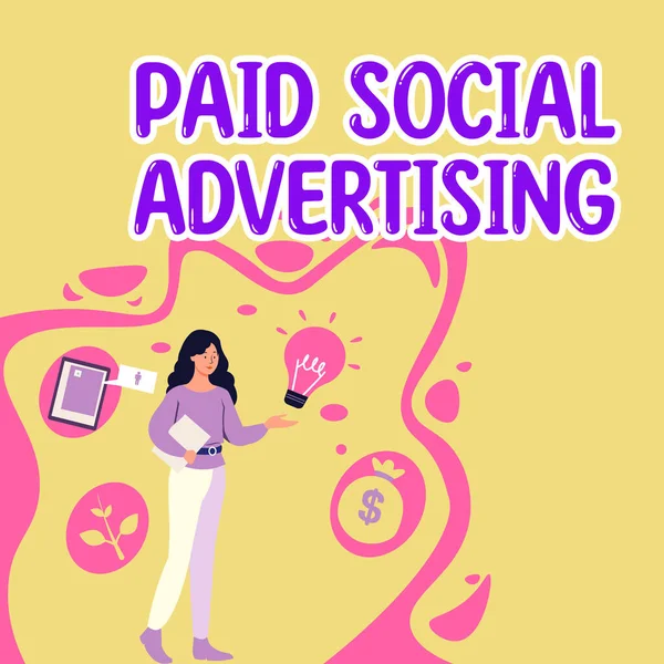 Writing displaying text Paid Social Advertising, Business concept way to pay to ads through the internet search engines