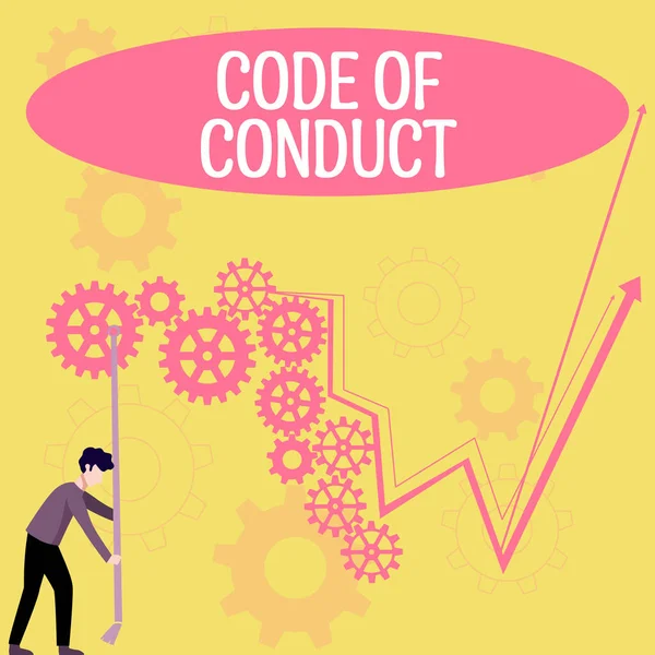 Text Sign Showing Code Conduct Conceptual Photo Ethics Rules Moral – stockfoto