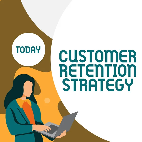 Ručně Psané Znamení Zákazník Retention Strategy Business Approach Activities Companies — Stock fotografie