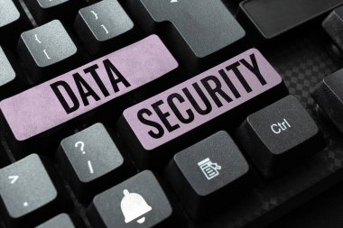 Data Security, Business idea Confidentiality Disk Şifreleme Yedekleme Parola Kalkanlarını gösteren metin işareti