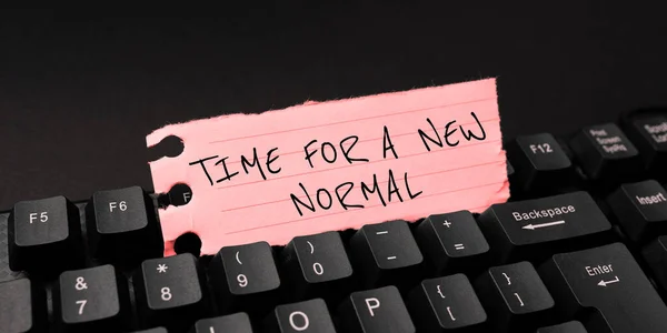 Conceptual Display Time New Normal Word Make Big Dramatic Change — 스톡 사진