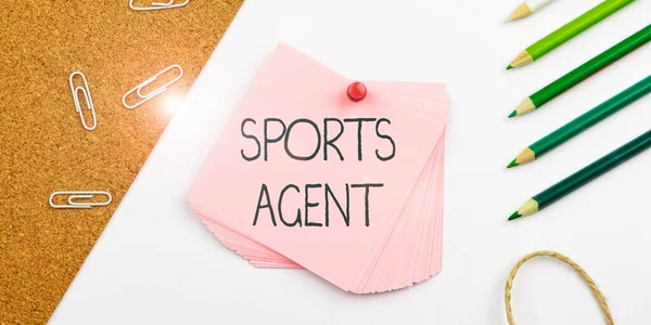 Sign displaying Sports Agent, Business concept person manages recruitment to hire best sport players for a team