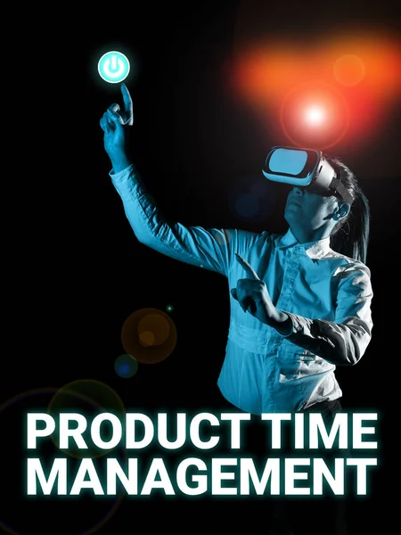 Text showing inspiration Product Time Management, Business idea process of measuring the properties or performance of products
