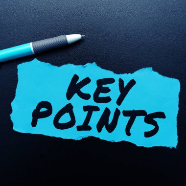 Anahtar Noktaları gösteren metin işareti, söylenen veya yazılan en önemli bilgi için kelime