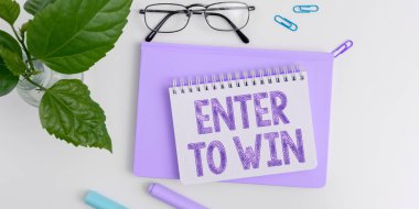 Kavramsal görüntü Kazanmak için Girin, Bir şeyi ödül veya kazanma şansı karşılığında takas etmek için Sözcük