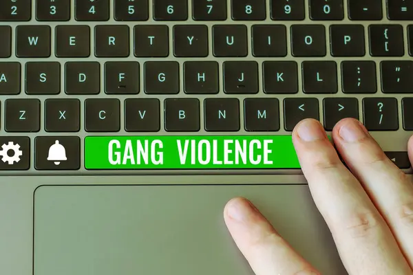 Text Showing Inspiration Gang Violence Business Approach Infringement Laws Caused — Fotografia de Stock