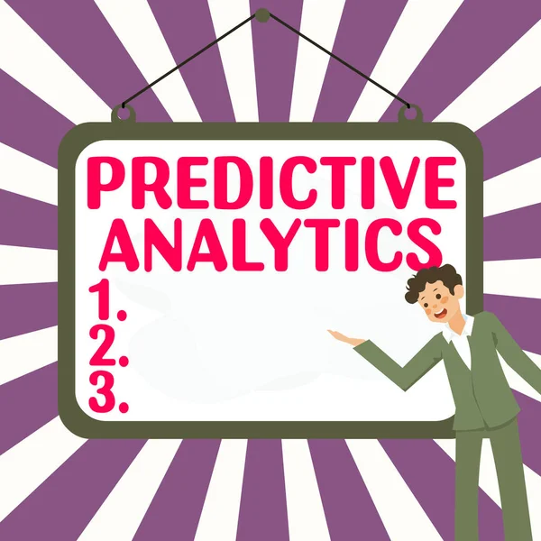 Text Sign Showing Predictive Analytics Word Written Optimize Collection Achieve — Foto Stock
