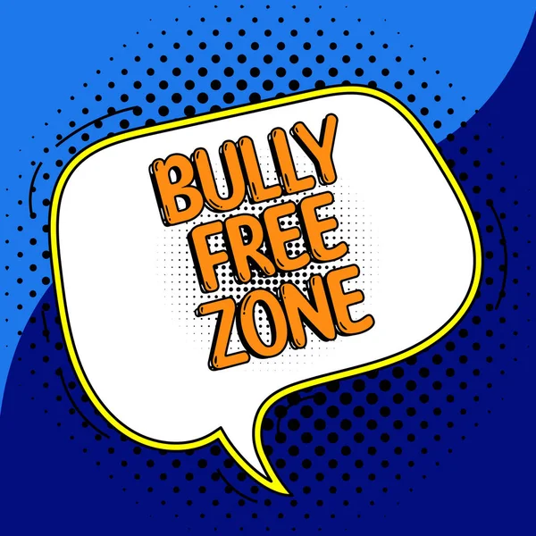 Hand Writing Sign Bully Free Zone Concept Meaning Respectful Other — Foto Stock