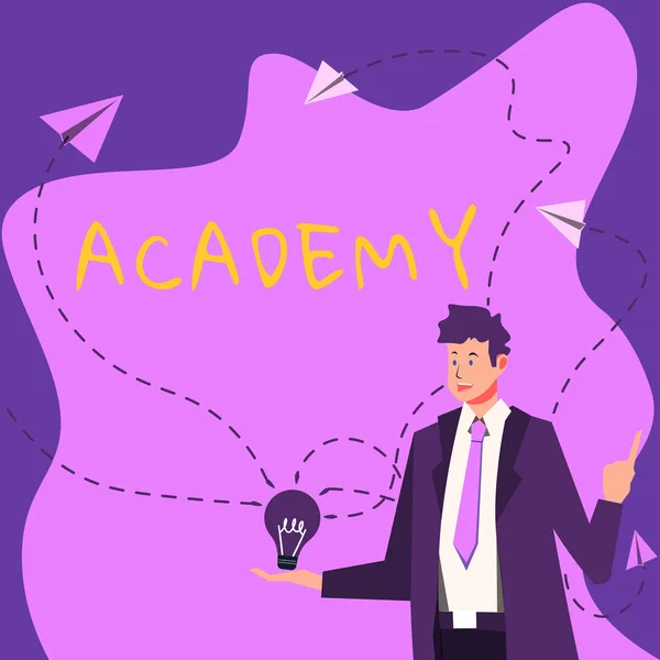 Inspiration Visar Tecken Academy Internet Concept Dit Studenterna Kan Åka — Stockfoto