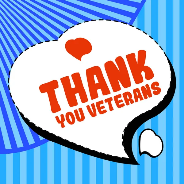 Handwriting Text Thank You Veterans Business Approach Expression Gratitude Greetings — Stock Photo, Image