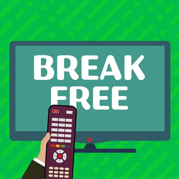 Znak Tekstowy Ukazujący Break Free Biznes Przedstawia Inny Sposób Powiedzenie — Zdjęcie stockowe