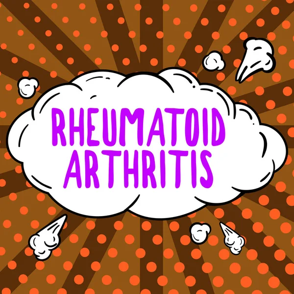Text Sign Showing Rheumatoid Arthritis Internet Concept Autoimmune Disease Can — Foto de Stock