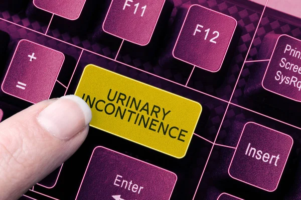Hand Writing Sign Urinary Incontinence Word Written Uncontrolled Leakage Urine — Stok fotoğraf