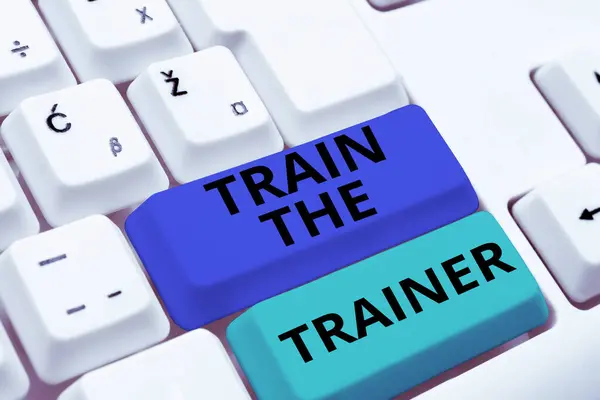 Handschrift Text Train Trainer Business Überblick Identifiziert Mentor Unterrichten Oder — Stockfoto