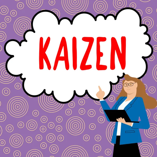 Conceptual Caption Kaizen Business Concept Japanese Business Philosophy Improvement Working — Stock fotografie