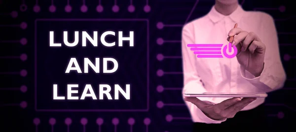Lunch Learn Internet Concept Have Meal Learning Learning Learning Learning — 스톡 사진