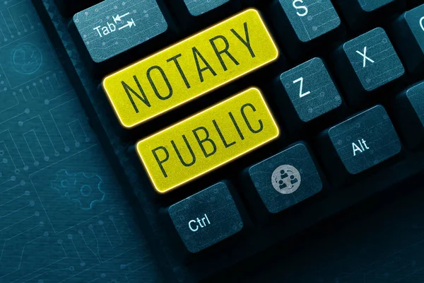 Conceptual Display Notary Public Internet Concept Legality Documentation Authorization Certification —  Fotos de Stock
