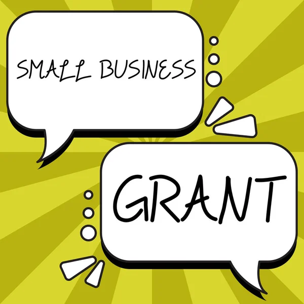 Signo Texto Que Muestra Small Business Grant Idea Negocio Una —  Fotos de Stock