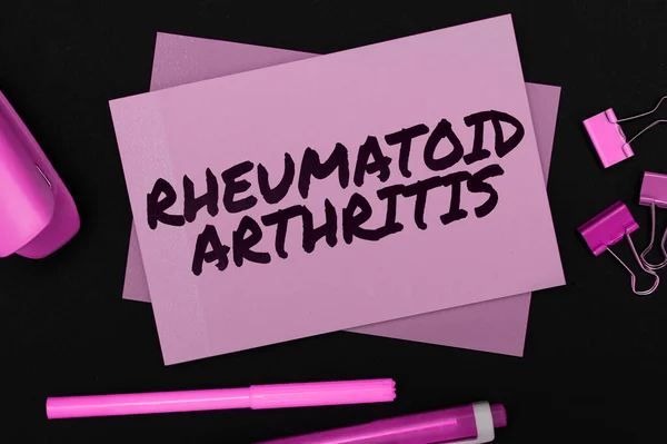 Yazısı Metni Rheumatoid Artrit Otoimmün Hastalığa Yaklaşım Eklem Ağrısı Hasara — Stok fotoğraf