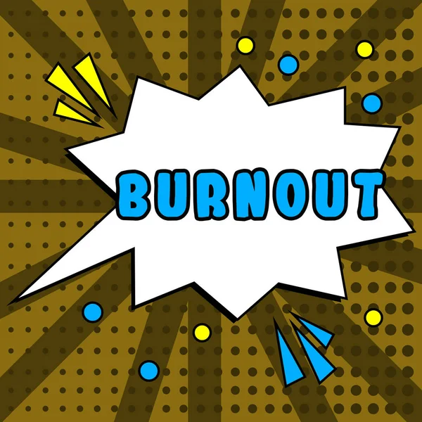 Handschrift Teken Burnout Business Idee Gevoel Van Fysieke Emotionele Uitputting — Stockfoto