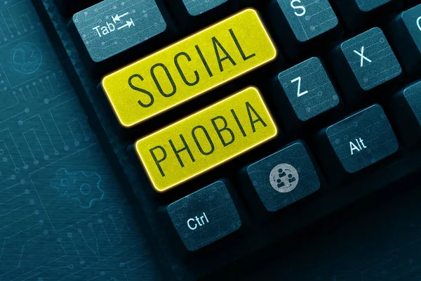 Texto Presentando Fobia Social Concepto Negocio Miedo Abrumador Situaciones Sociales —  Fotos de Stock
