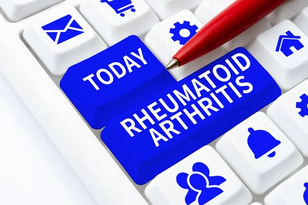 Text Showing Inspiration Rheumatoid Arthritis Word Autoimmune Disease Can Cause — Fotografia de Stock