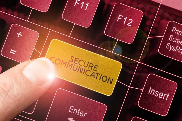 Text Sign Showing Secure Communication Concept Meaning Preventing Unauthorized Interceptors — Stok fotoğraf