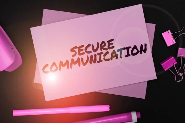 Conceptual Display Secure Communication Word Preventing Unauthorized Interceptors Accessing —  Fotos de Stock