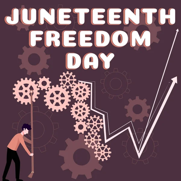 Inspiratie Toont Teken Juneteenth Freedom Day Zakelijke Aanpak Legale Vakantie — Stockfoto