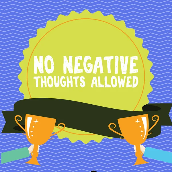 Schild Zeigt Keine Negativen Gedanken Erlaubt Geschäftsidee Immer Positiv Motiviert — Stockfoto