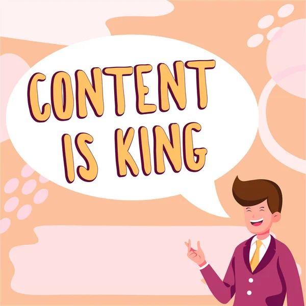 Légende Texte Présentant Content King Business Idea Contenu Est Cœur — Photo