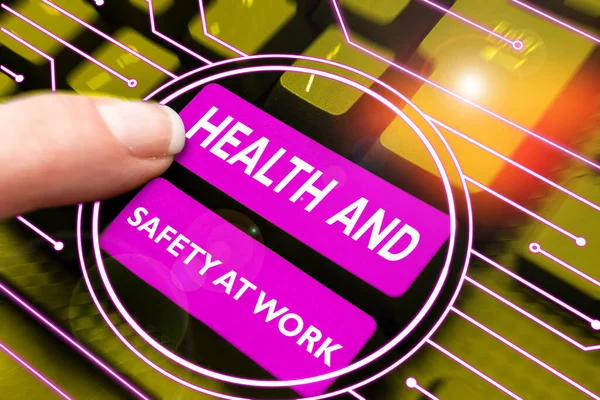 Writing Displaying Text Health Safety Work Concept Meaning Secure Procedures — Stockfoto