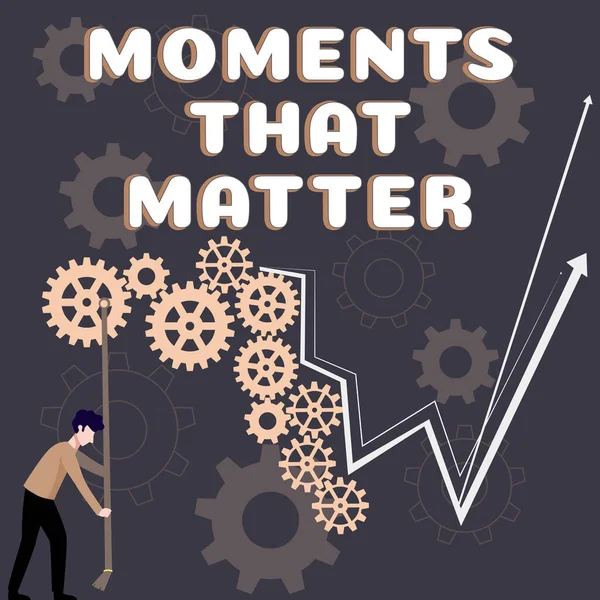 Inspiratie Toont Teken Moments Matter Zakelijke Benadering Betekenisvolle Positieve Gelukkige — Stockfoto