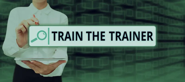 Inspiratie Toont Teken Trein Het Trainer Business Concept Geïdentificeerd Mentor — Stockfoto