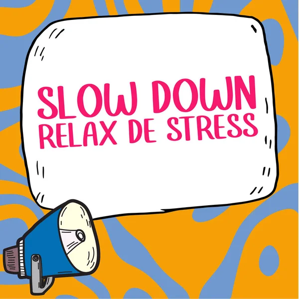 Text Sign Showing Slow Relax Stress Business Idea Have Break — Foto Stock