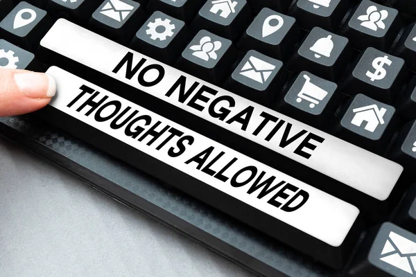 Inspiration Showing Sign Negative Thoughts Allowed Business Approach Always Positive — Foto de Stock